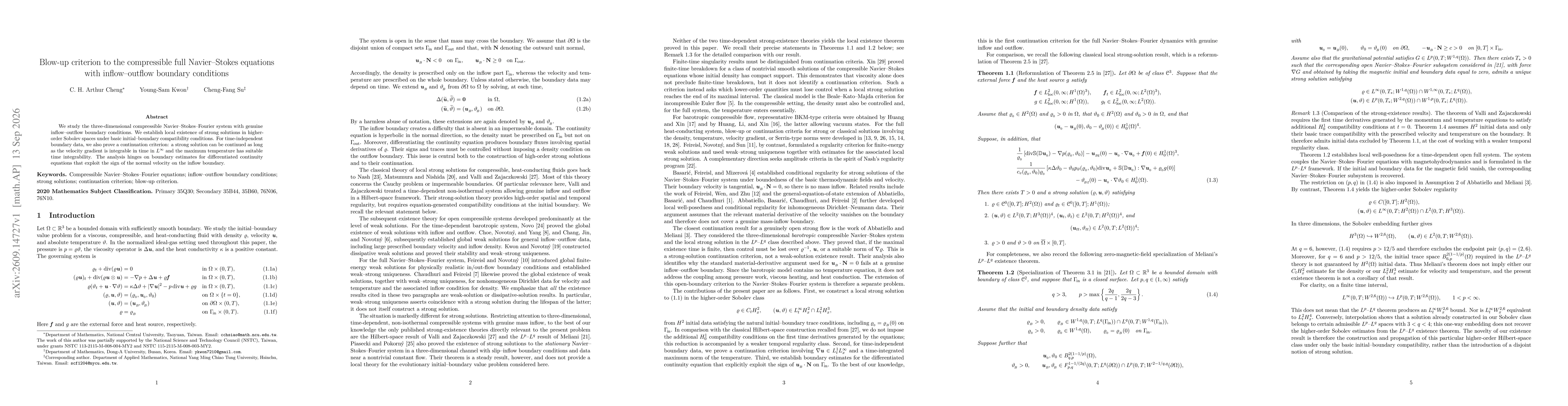 Thumbnail for Blow-up criterion to the compressible full Navier-Stokes equations with inflow-outflow boundary conditions