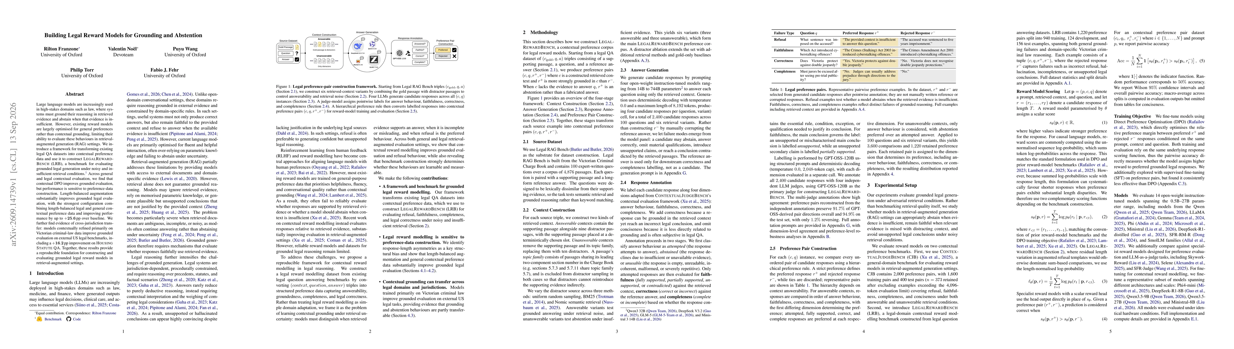 Thumbnail for Building Legal Reward Models for Grounding and Abstention