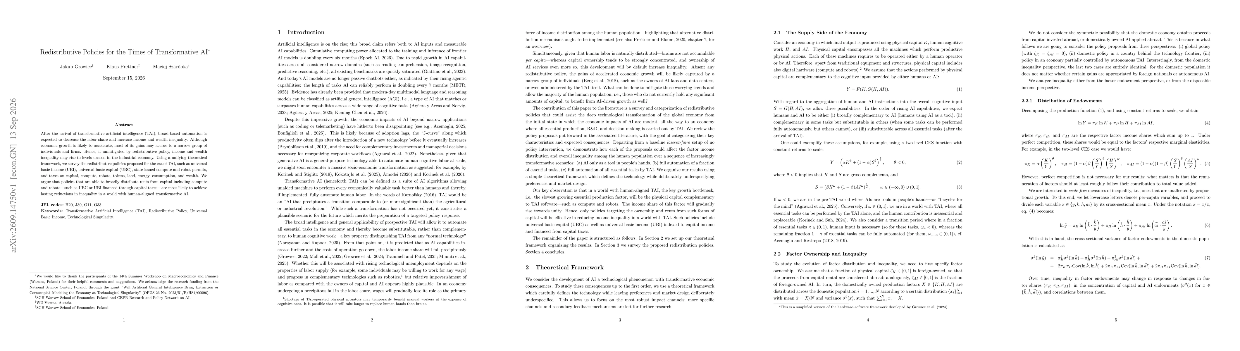 Thumbnail for Redistributive Policies for the Times of Transformative AI