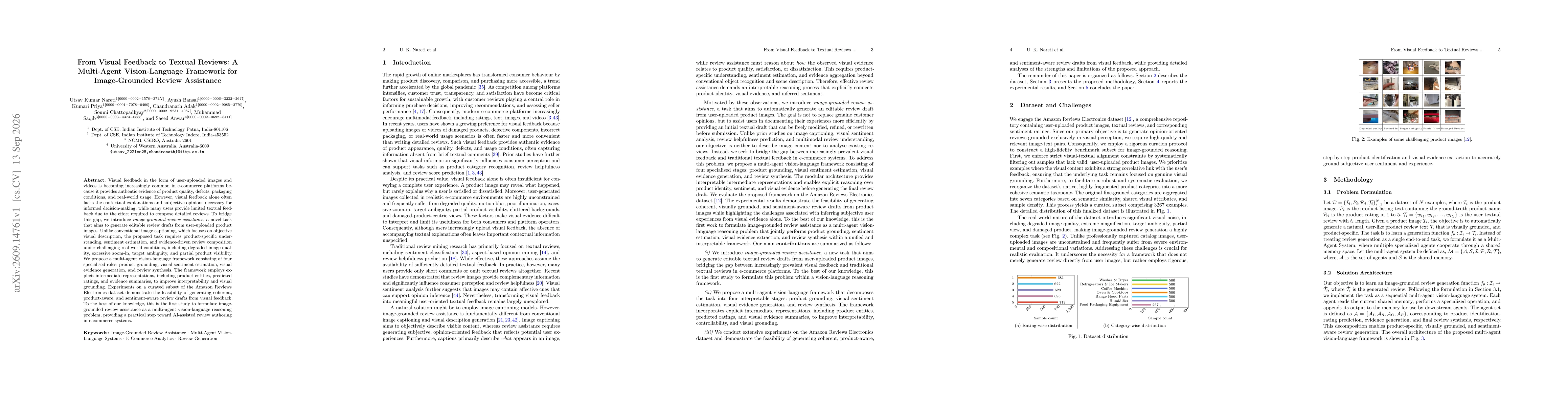 Thumbnail for From Visual Feedback to Textual Reviews: A Multi-Agent Vision-Language Framework for Image-Grounded Review Assistance