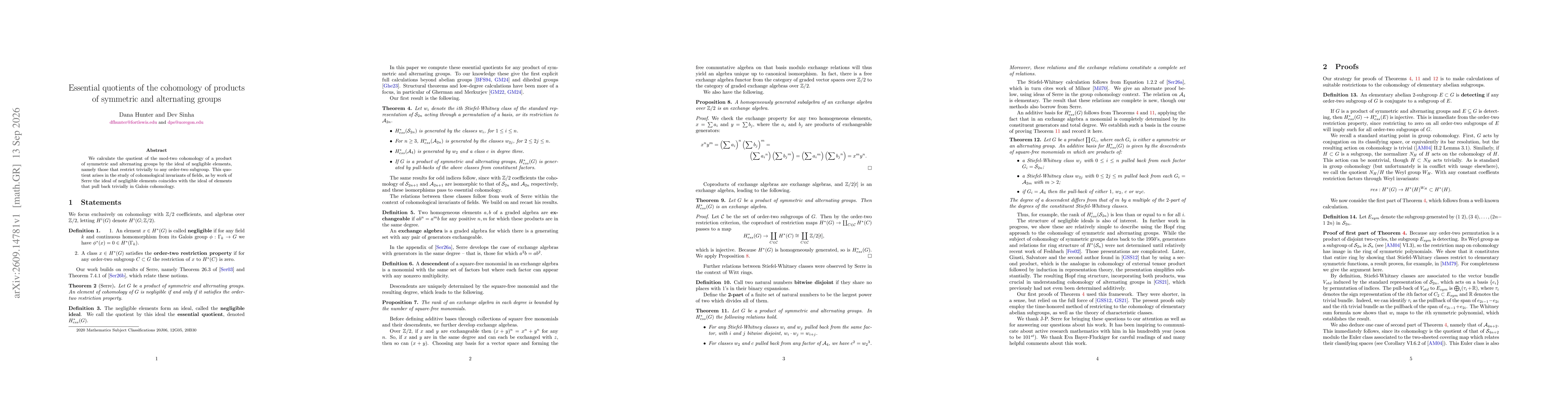 Thumbnail for Essential quotients of the cohomology of products of symmetric and alternating groups