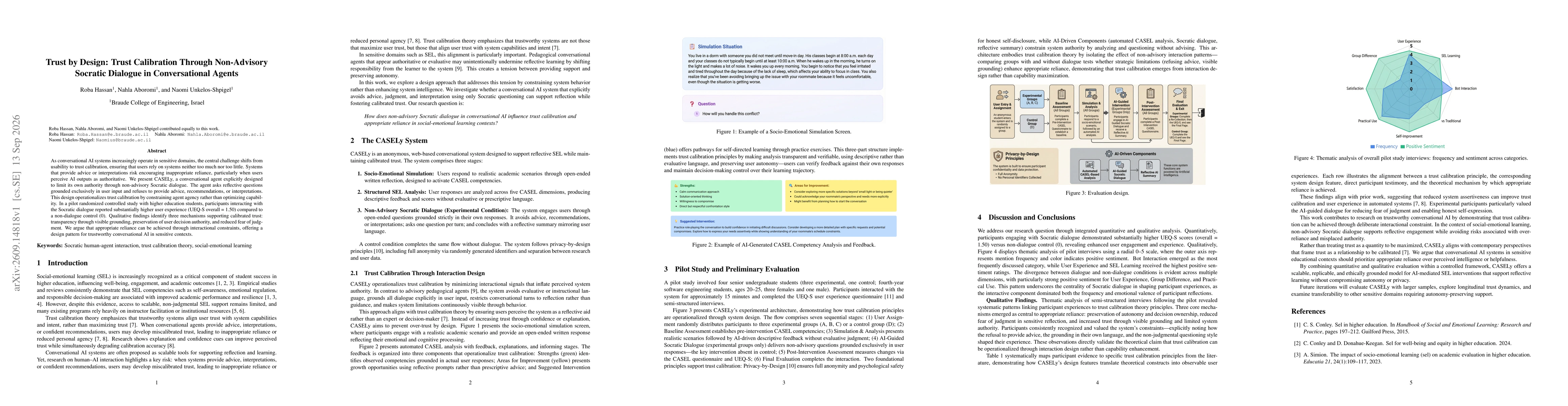Thumbnail for Trust by Design: Trust Calibration Through Non-Advisory Socratic Dialogue in Conversational Agents