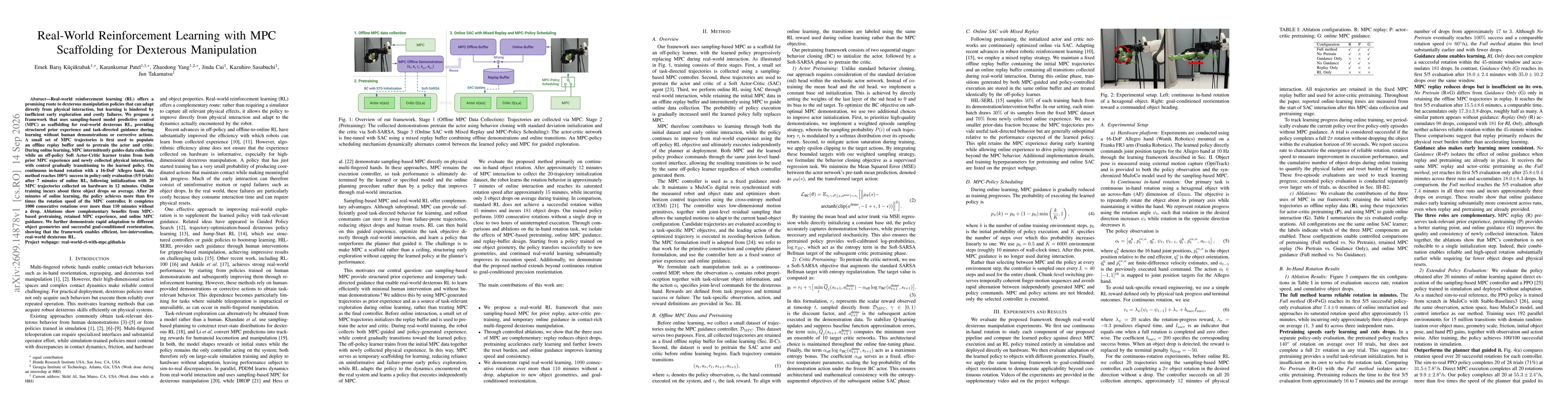 Thumbnail for Real-World Reinforcement Learning with MPC Scaffolding for Dexterous Manipulation