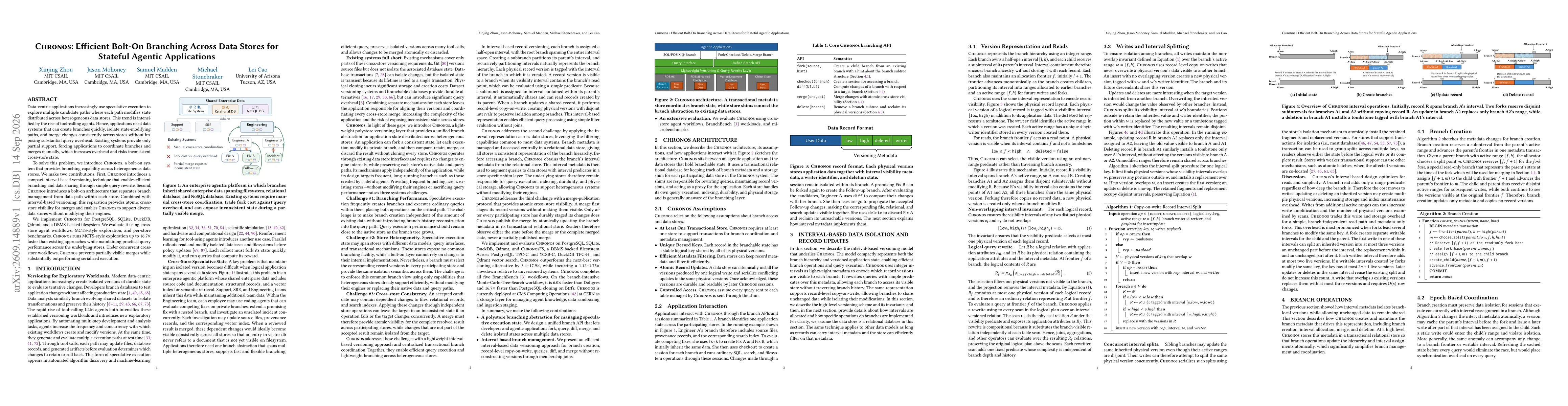 Thumbnail for Chronos: Efficient Bolt-on Branching Across Data Stores for Stateful Agentic Applications
