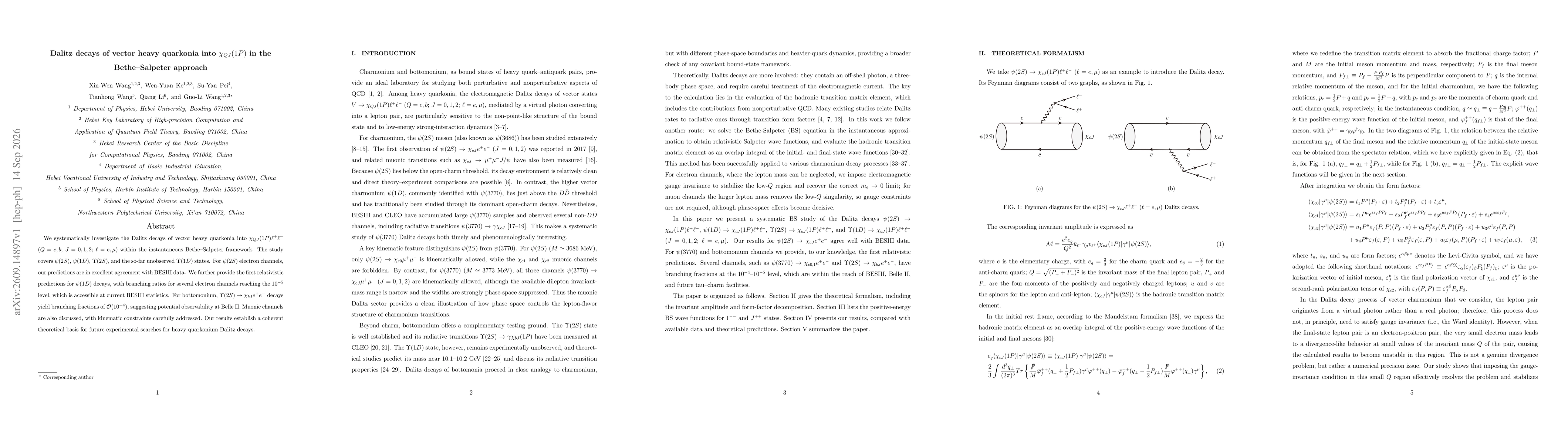 Thumbnail for Dalitz decays of vector heavy quarkonia into $χ_{QJ}(1P)$ in the Bethe-Salpeter approach