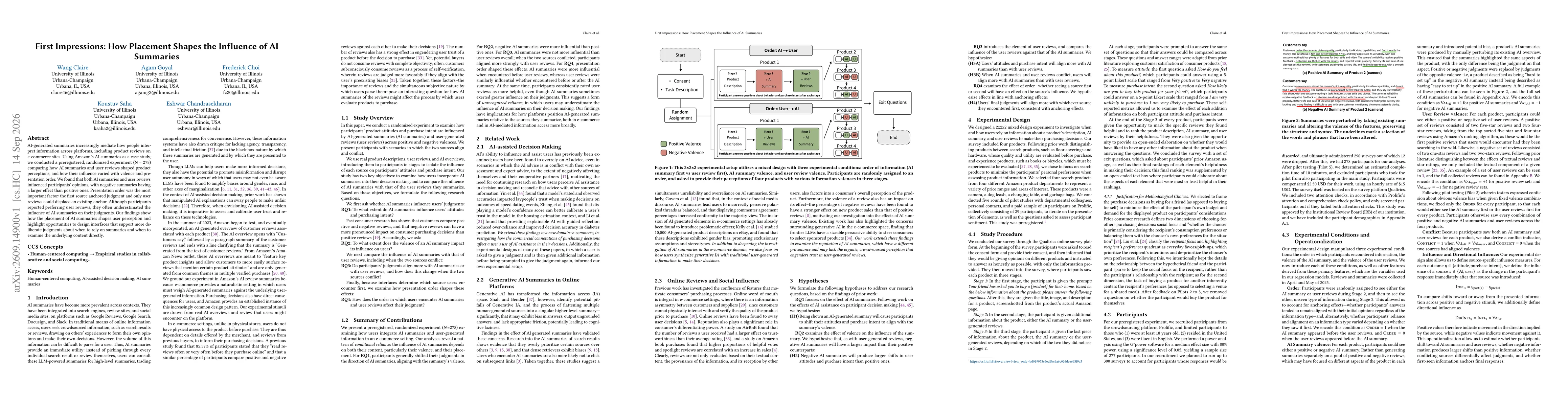 Thumbnail for First Impressions: How Placement Shapes the Influence of AI Summaries