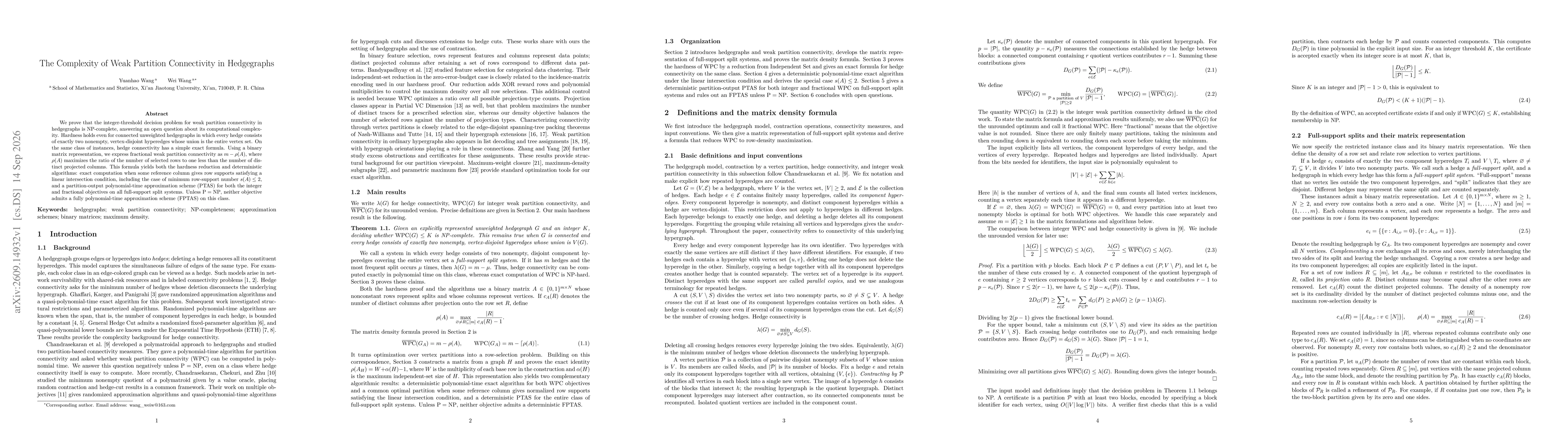 Thumbnail for The Complexity of Weak Partition Connectivity in Hedgegraphs