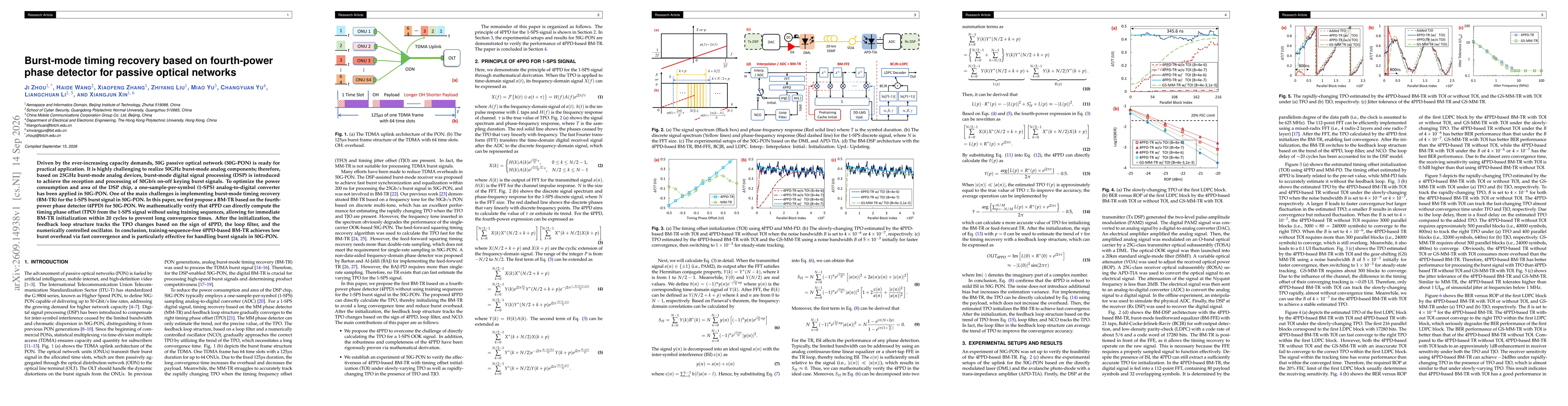 Thumbnail for Burst-mode timing recovery based on fourth-power phase detector for passive optical networks
