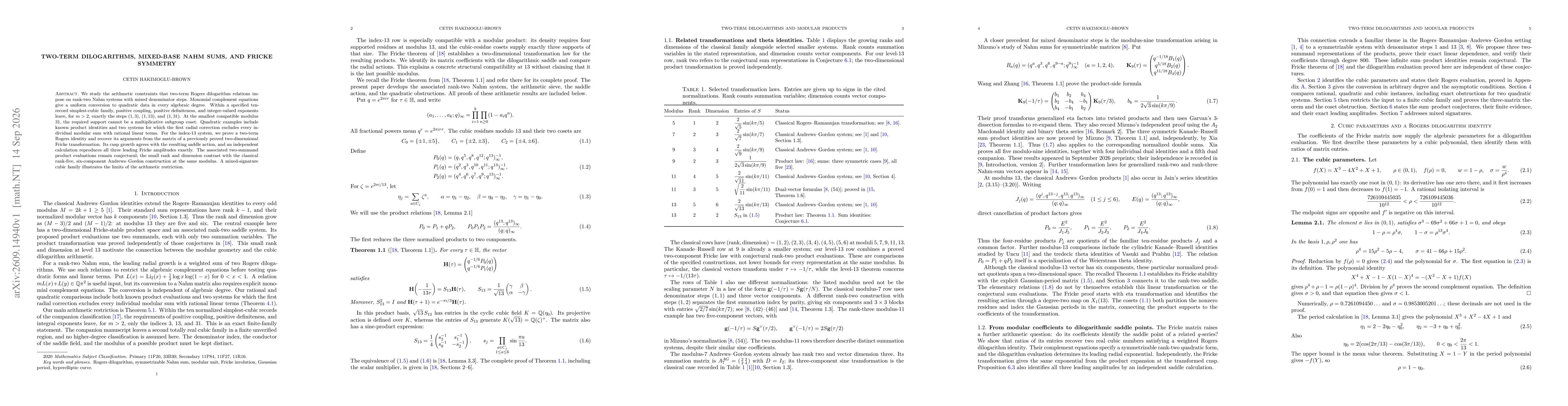 Thumbnail for Two-term dilogarithms, mixed-base Nahm sums, and Fricke symmetry