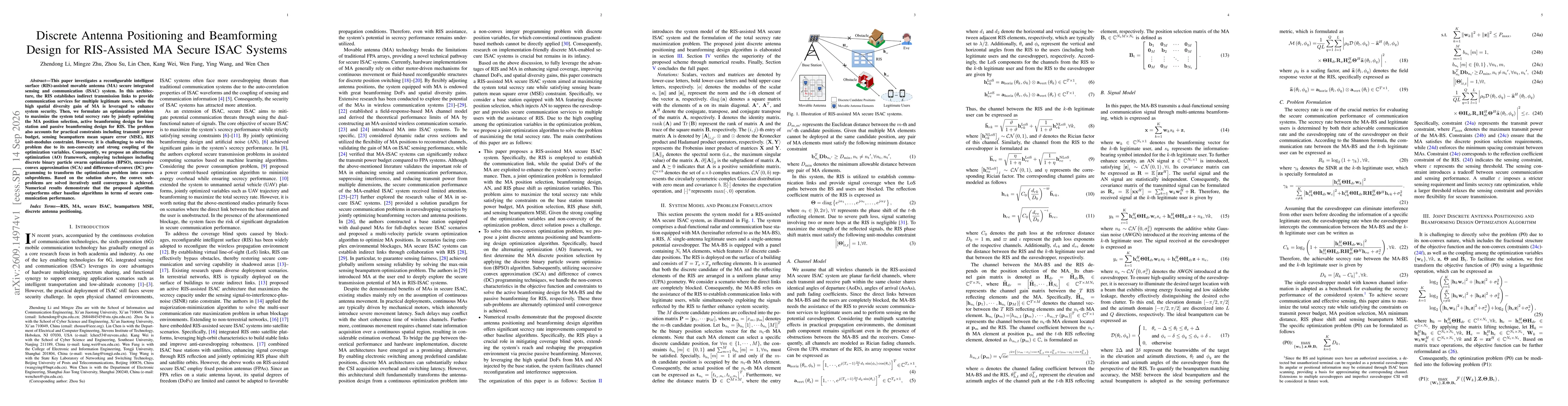 Thumbnail for Discrete Antenna Positioning and Beamforming Design for RIS-Assisted MA Secure ISAC Systems
