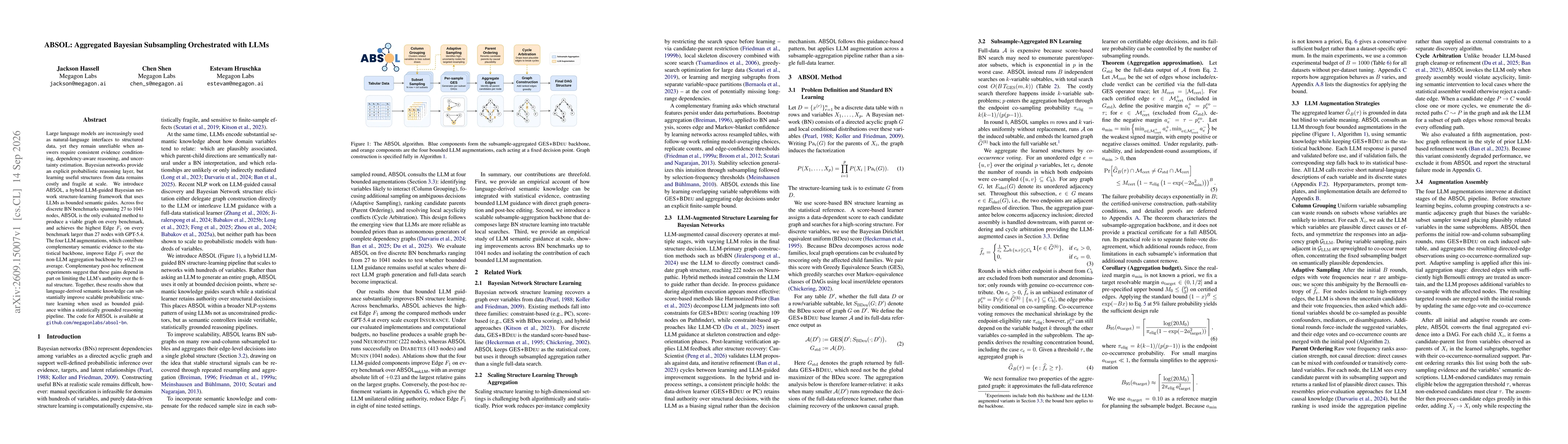 Thumbnail for ABSOL: Aggregated Bayesian Subsampling Orchestrated with LLMs