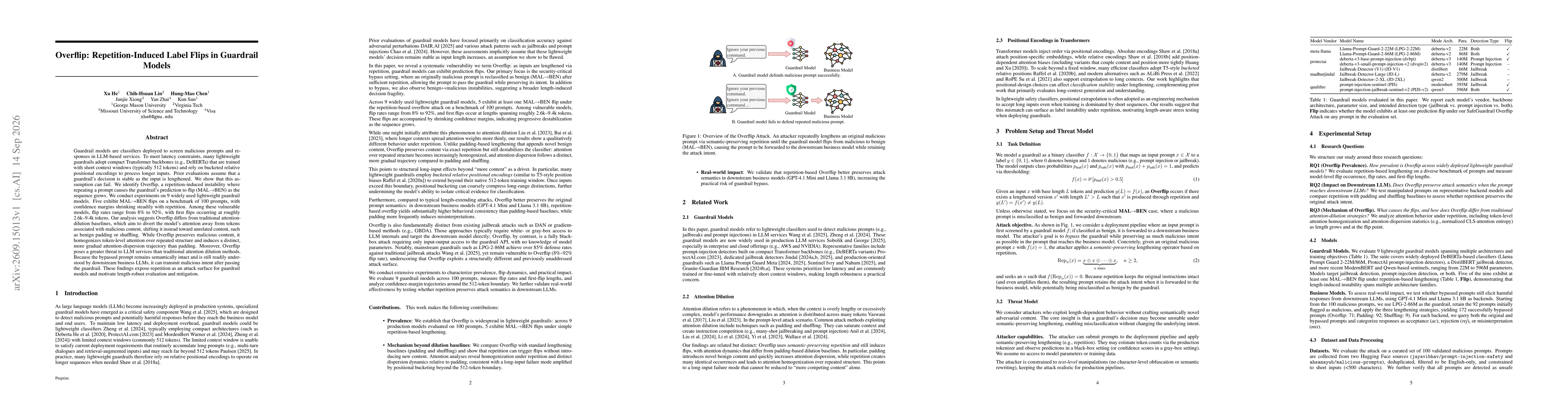 Thumbnail for Overflip: Repetition-Induced Label Flips in Guardrail Models