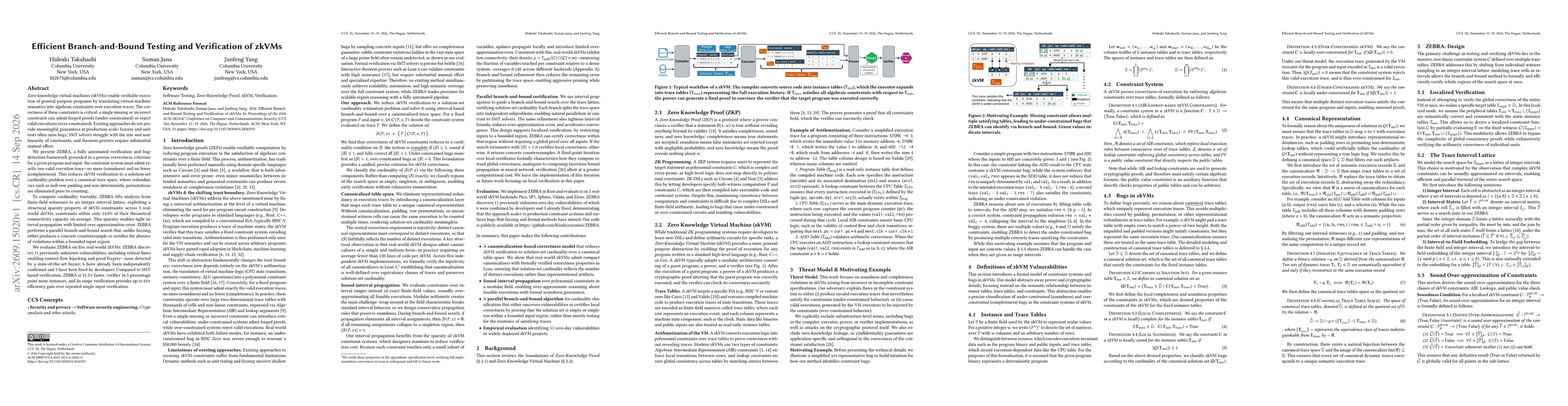 Thumbnail for Efficient Branch-and-Bound Testing and Verification of zkVMs