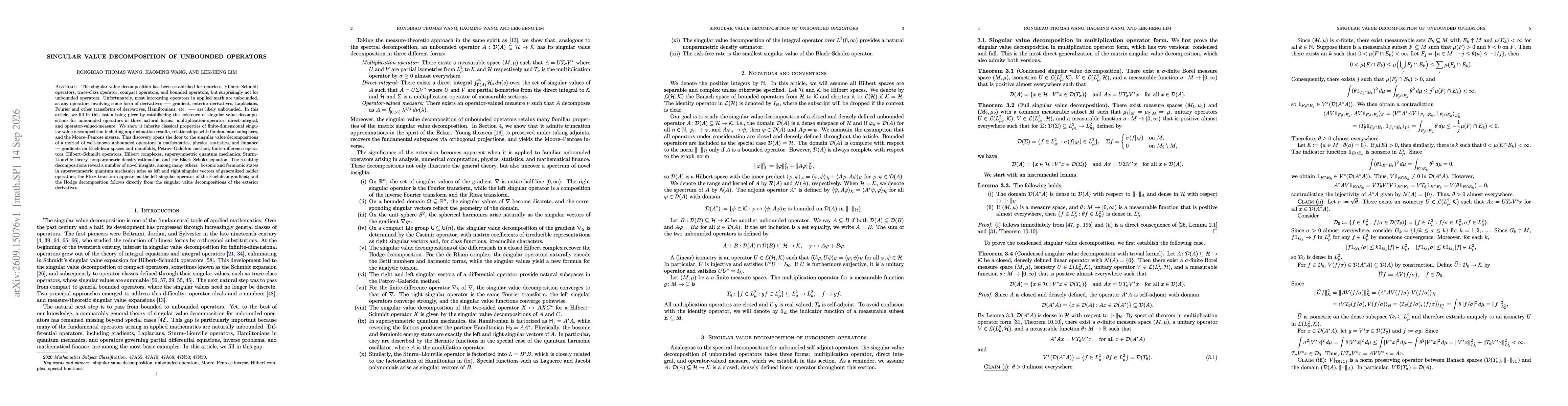 Thumbnail for Singular value decomposition of unbounded operators