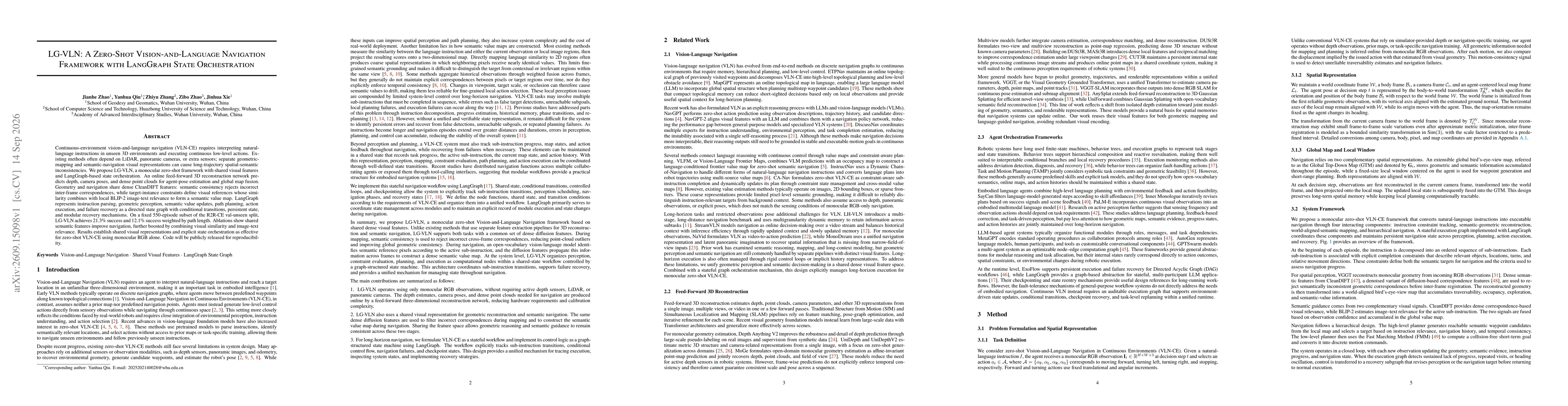 Thumbnail for LG-VLN: A Zero-Shot Vision-and-Language Navigation Framework with LangGraph State Orchestration