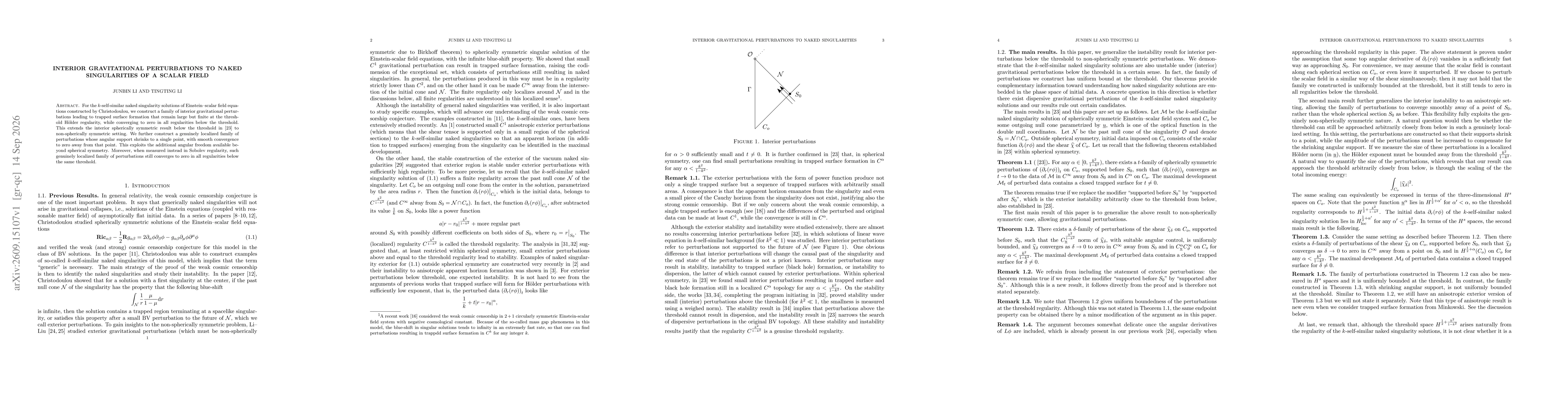Thumbnail for Interior gravitational perturbations to naked singularities of a scalar field