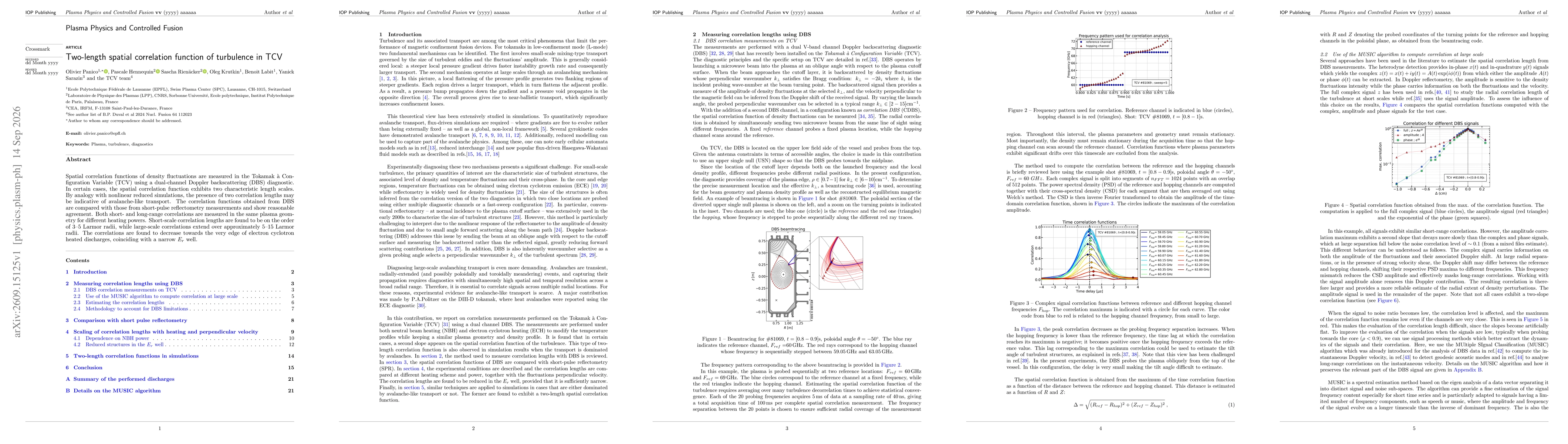 Thumbnail for Two-length spatial correlation function of turbulence in TCV