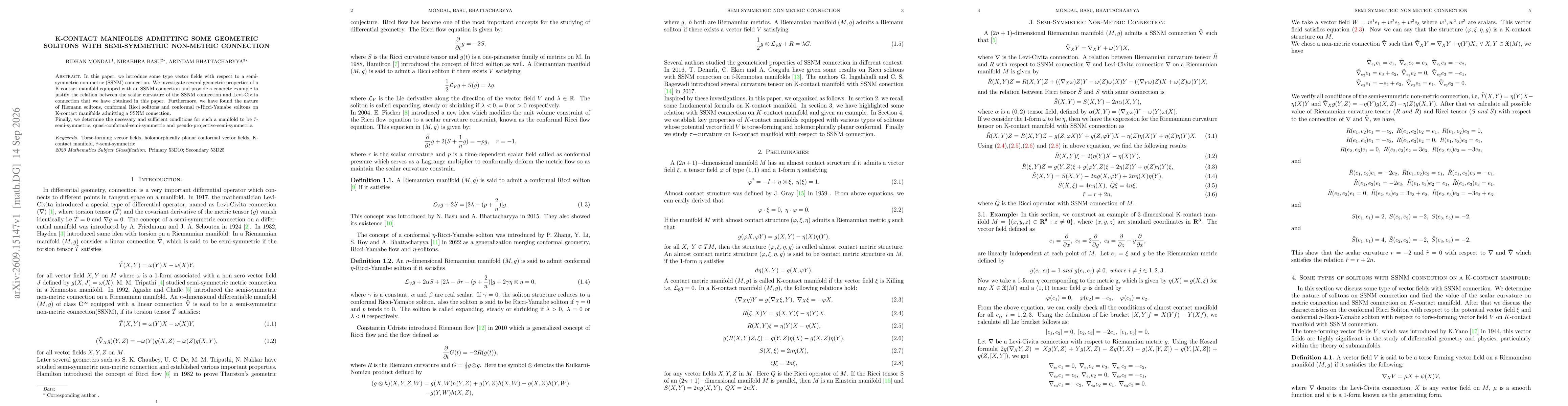 Thumbnail for K-contact manifolds admitting some geometric solitons with Semi-Symmetric Non-Metric Connection