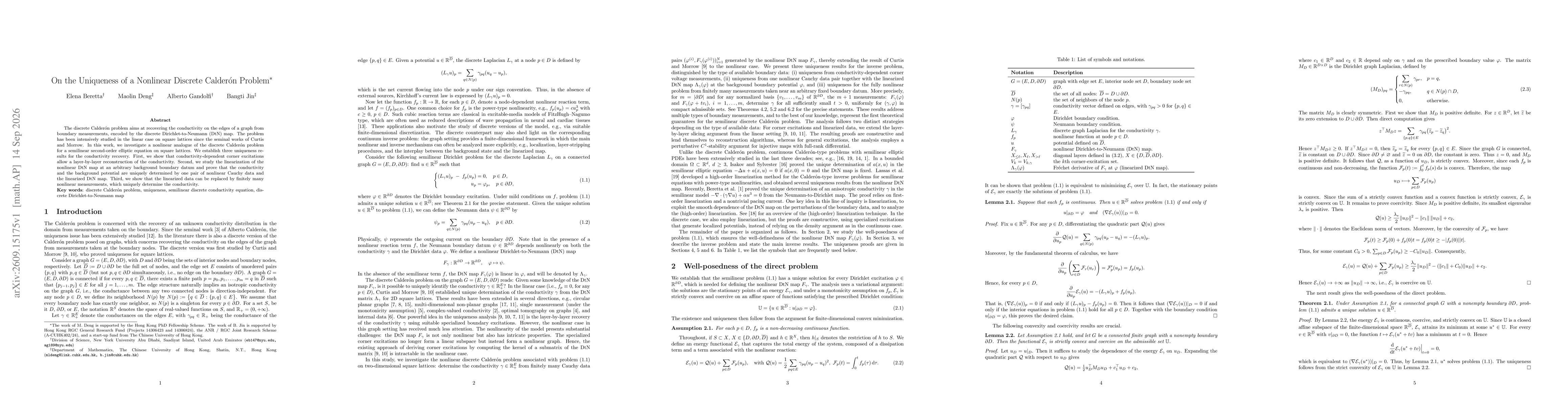 Thumbnail for On the Uniqueness of a Nonlinear Discrete Calderón Problem
