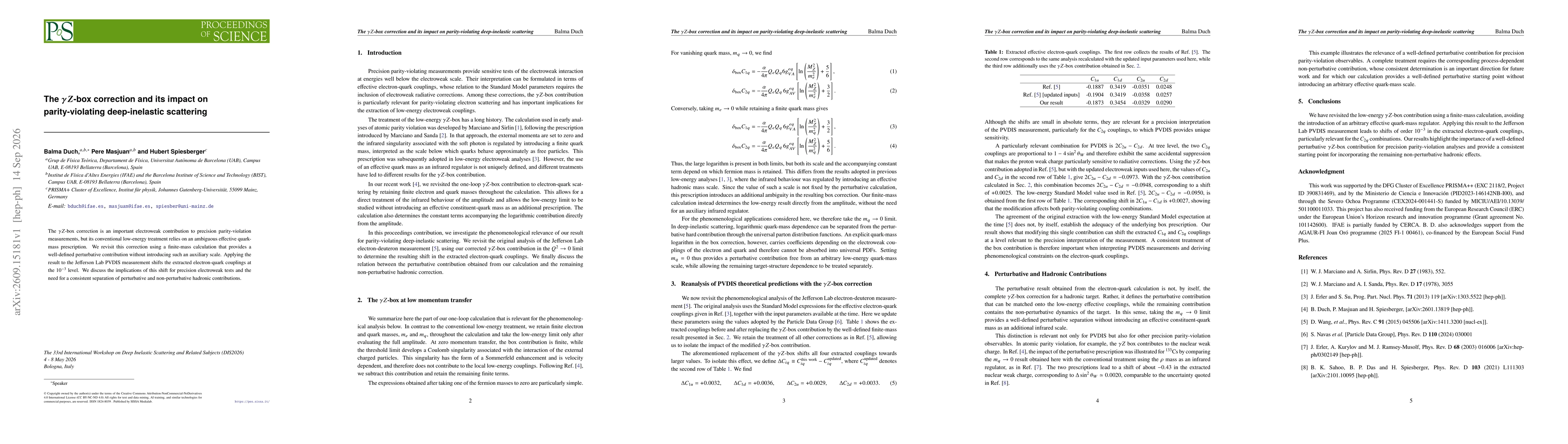 Thumbnail for The $γZ$-box correction and its impact on parity-violating deep-inelastic scattering
