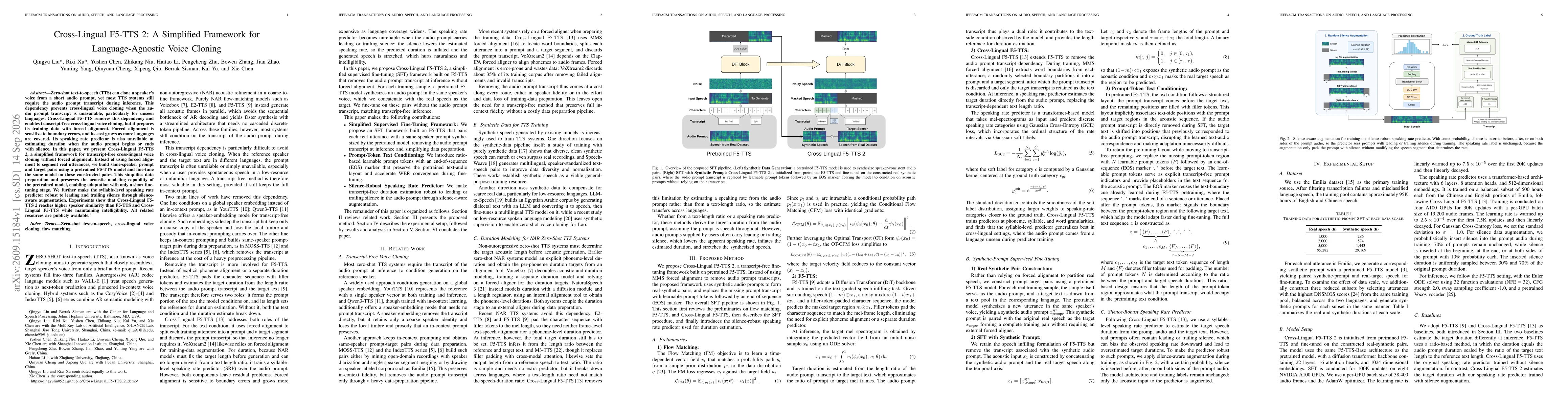 Thumbnail for Cross-Lingual F5-TTS 2: A Simplified Framework for Language-Agnostic Voice Cloning