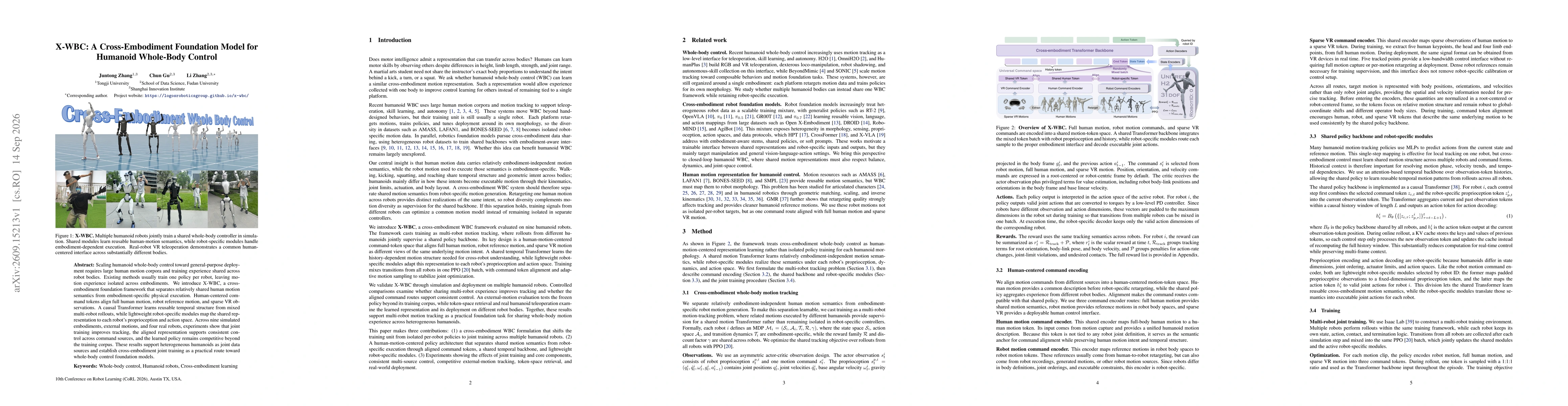 Thumbnail for X-WBC: A Cross-Embodiment Foundation Model for Humanoid Whole-Body Control