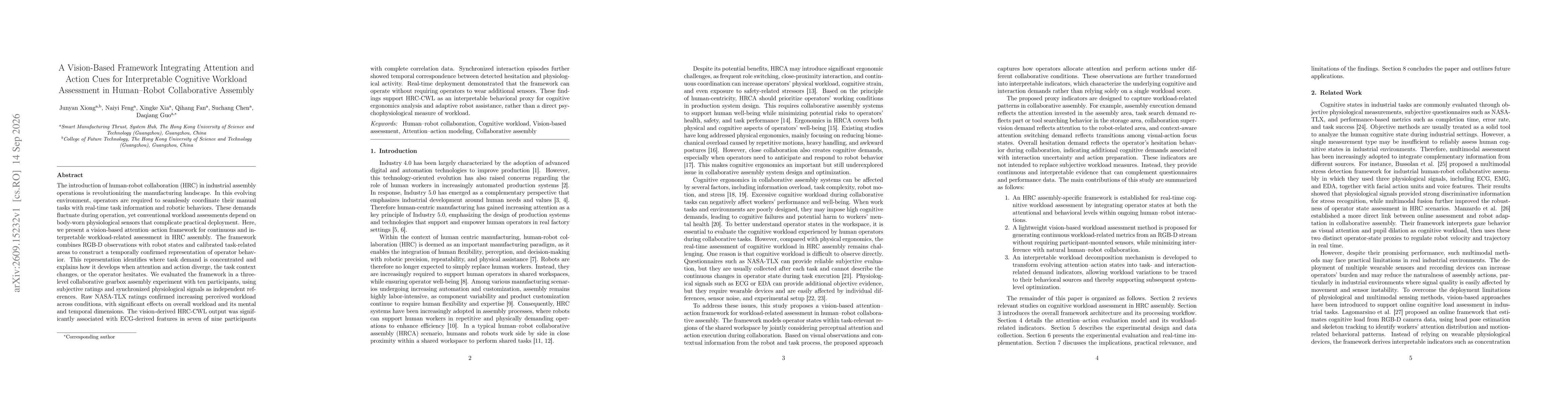 Thumbnail for A Vision Based Framework Integrating Attention and Action Cues for Interpretable Cognitive Workload Assessment in Human Robot Collaborative Assembly