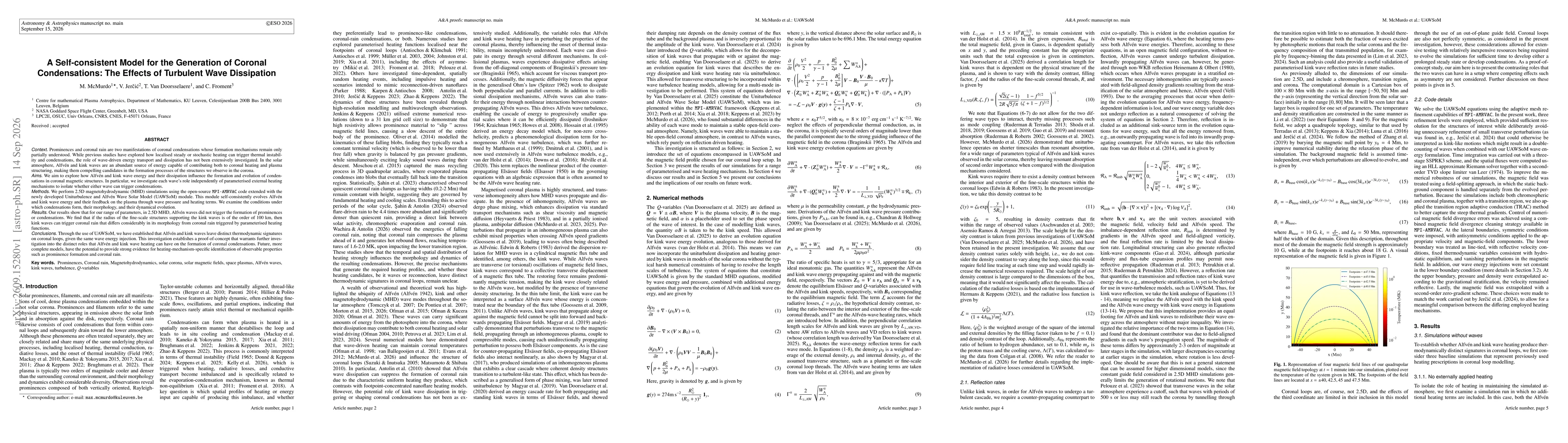 Thumbnail for A Self-consistent Model for the Generation of Coronal Condensations: The Effects of Turbulent Wave Dissipation