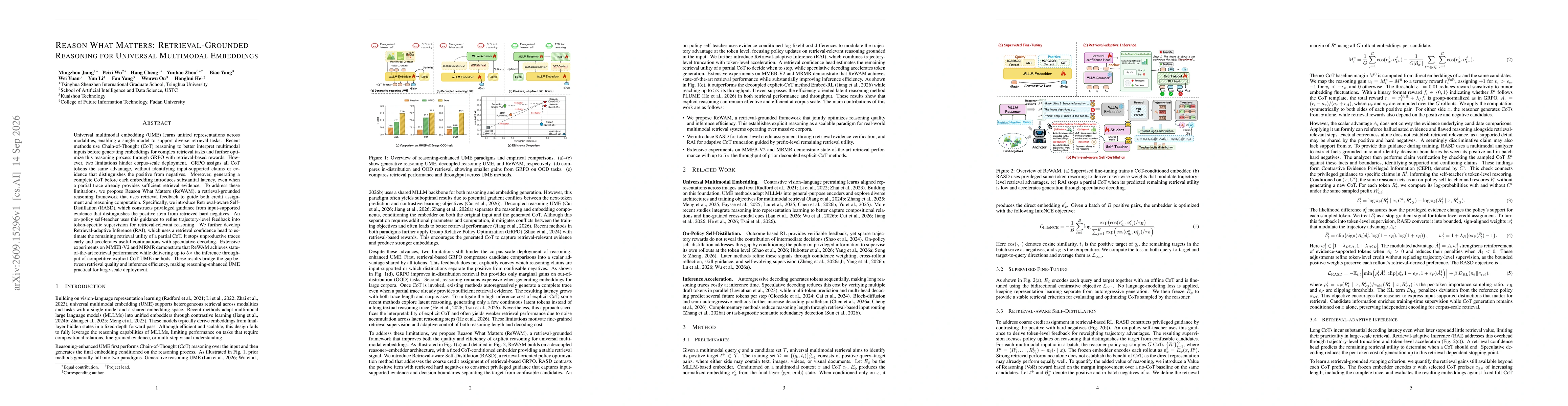 Thumbnail for Reason What Matters: Retrieval-Grounded Reasoning for Universal Multimodal Embeddings