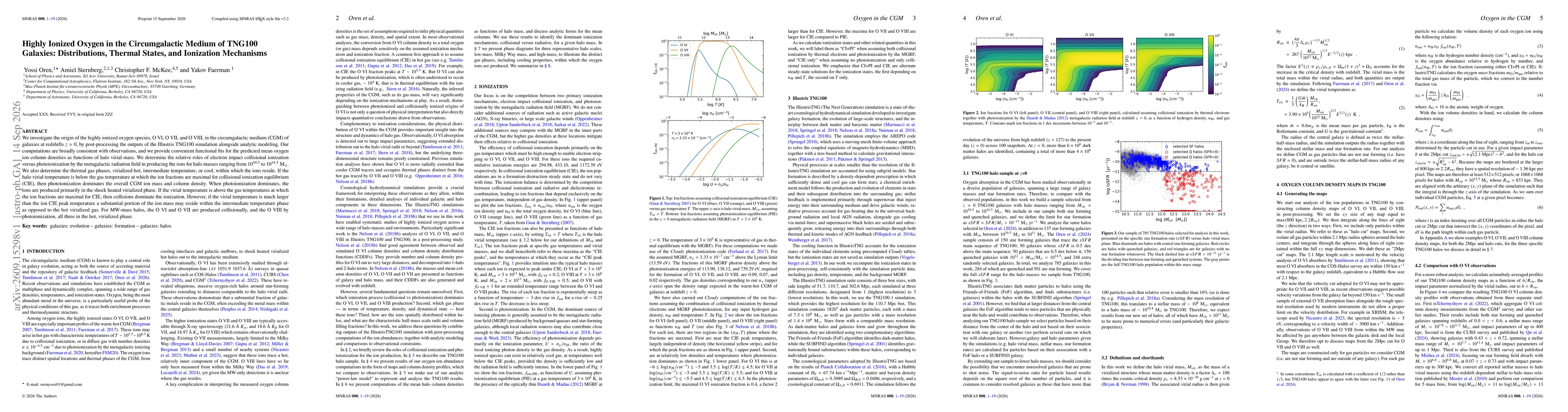 Thumbnail for Highly Ionized Oxygen in the Circumgalactic Medium of TNG100 Galaxies: Distributions, Thermal States, and Ionization Mechanisms