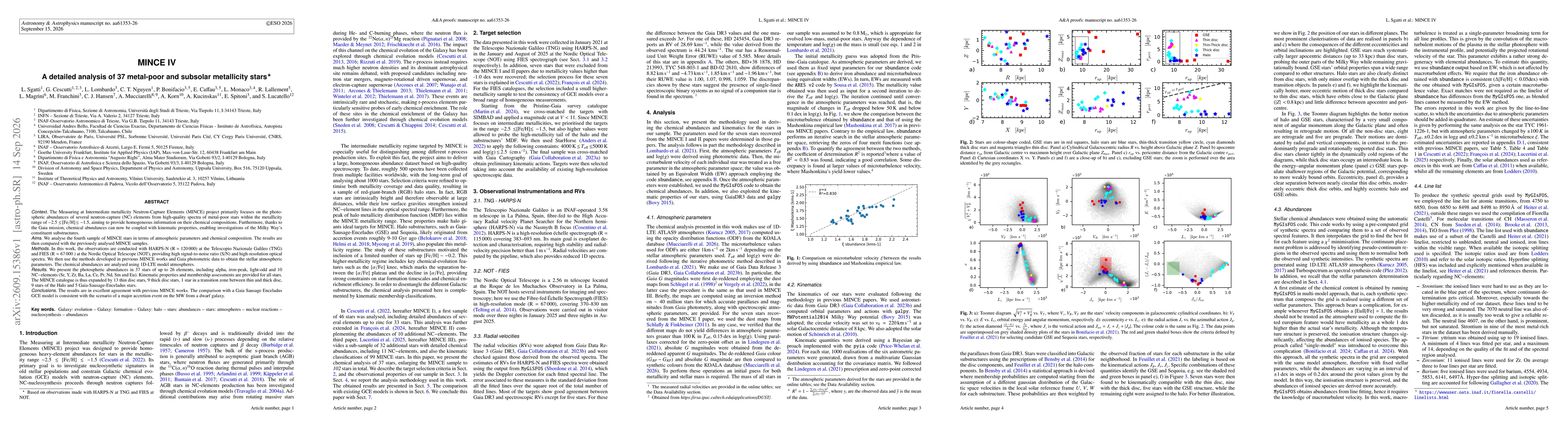 Thumbnail for MINCE IV. A detailed analysis of 37 metal-poor and subsolar metallicity stars