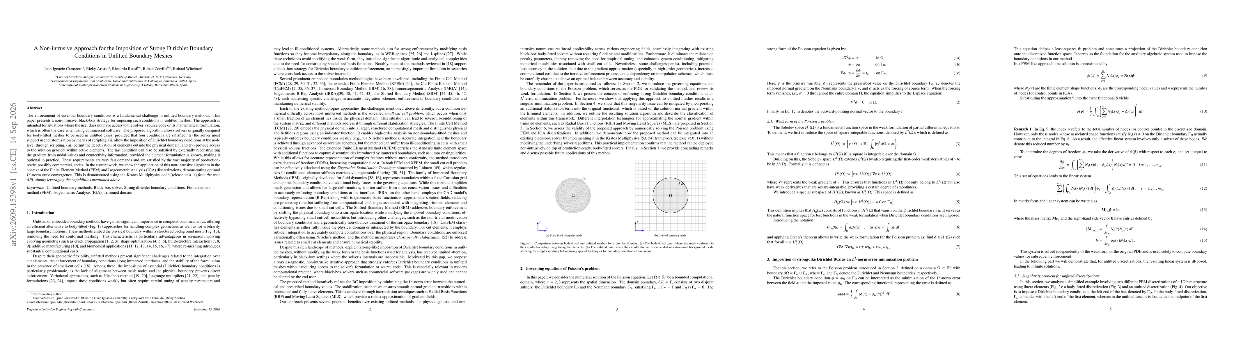 Thumbnail for A Non-intrusive Approach for the Imposition of Strong Dirichlet Boundary Conditions in Unfitted Boundary Meshes