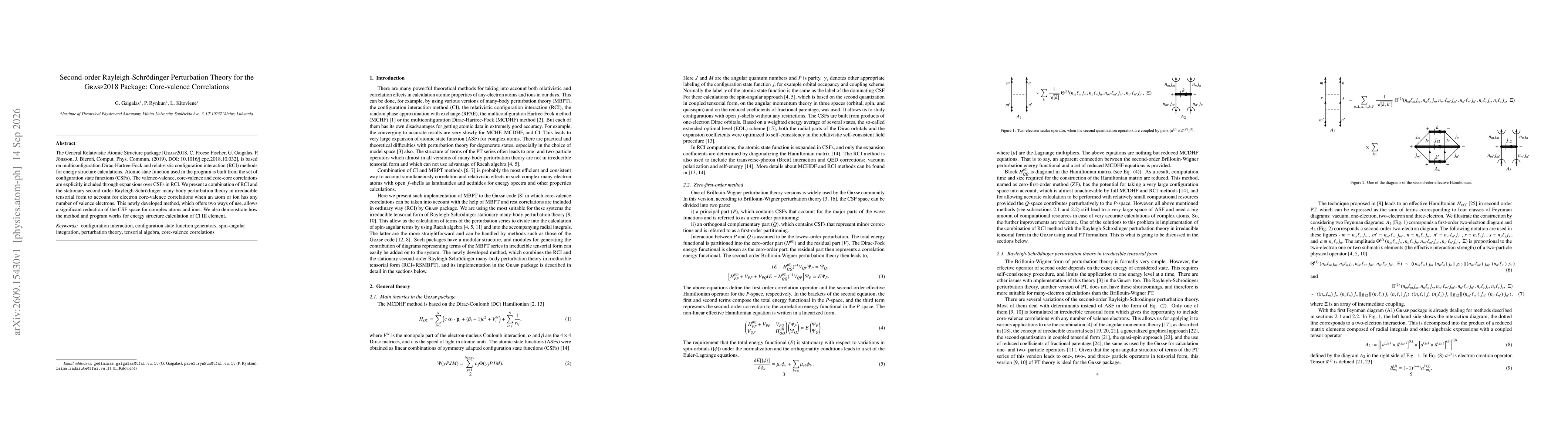Thumbnail for Second-order Rayleigh-Schrödinger Perturbation Theory for the {\sc Grasp}2018 Package: Core-valence Correlations