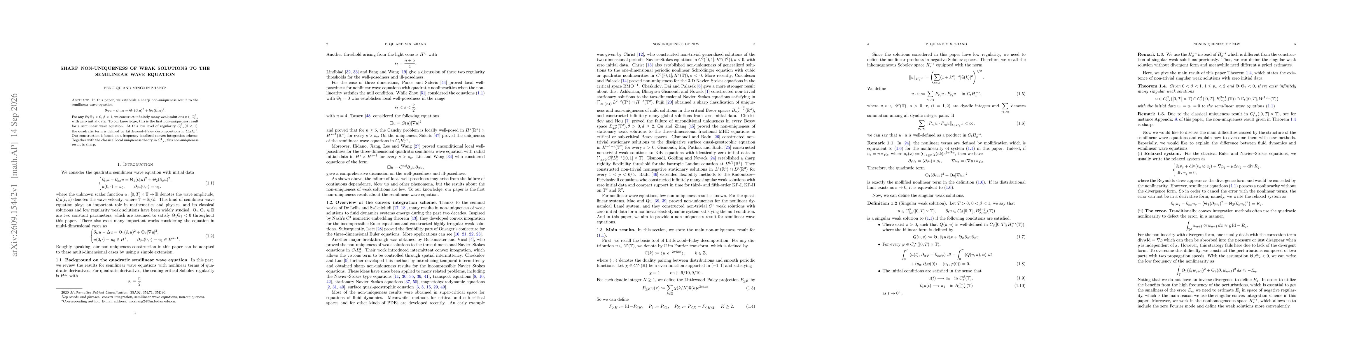 Thumbnail for Sharp non-uniqueness of weak solutions to the semilinear wave equation