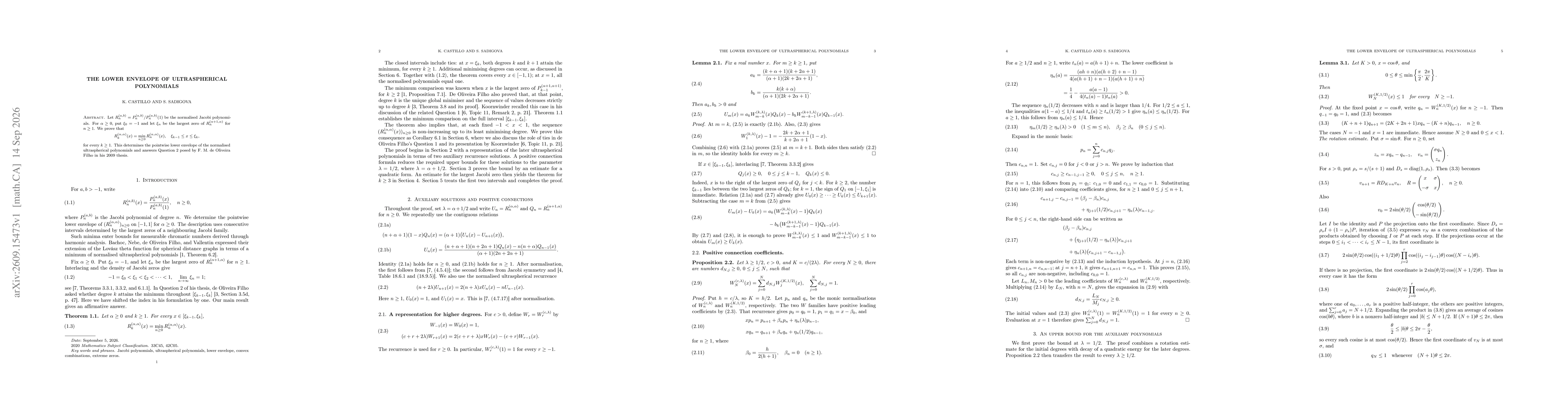 Thumbnail for The lower envelope of ultraspherical polynomials