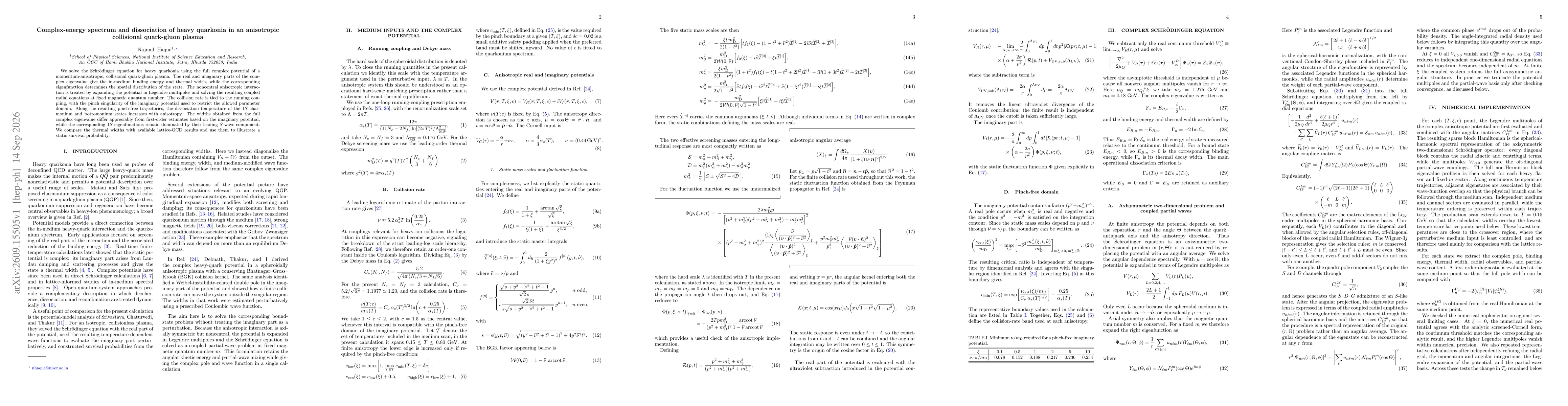 Thumbnail for Complex-energy spectrum and dissociation of heavy quarkonia in an anisotropic collisional quark-gluon plasma