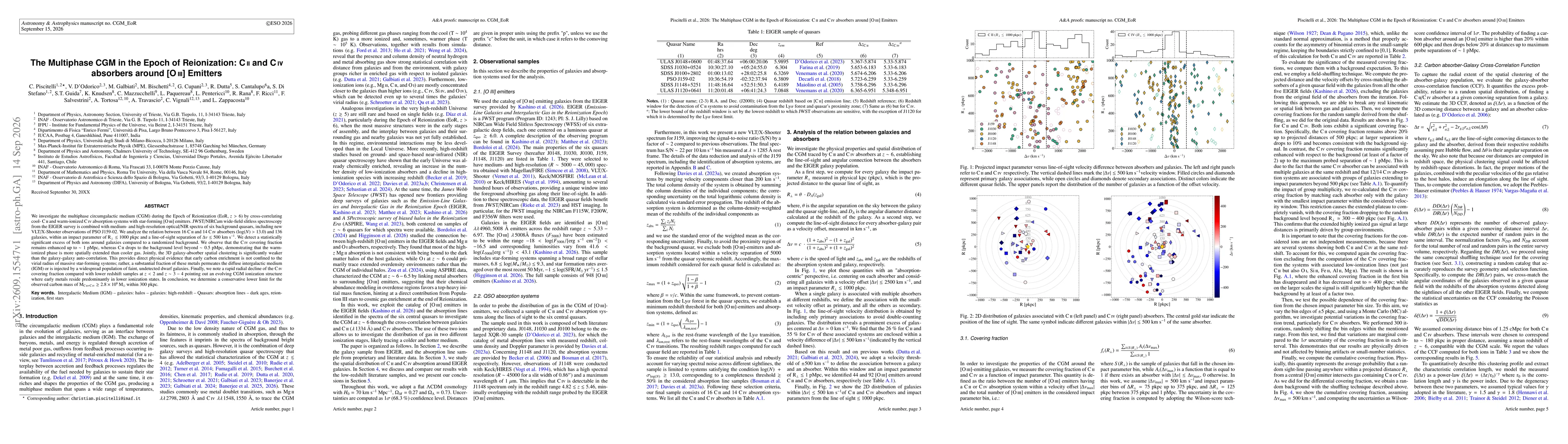 Thumbnail for The Multiphase CGM in the Epoch of Reionization: CII and CIV absorbers around [OIII] Emitters