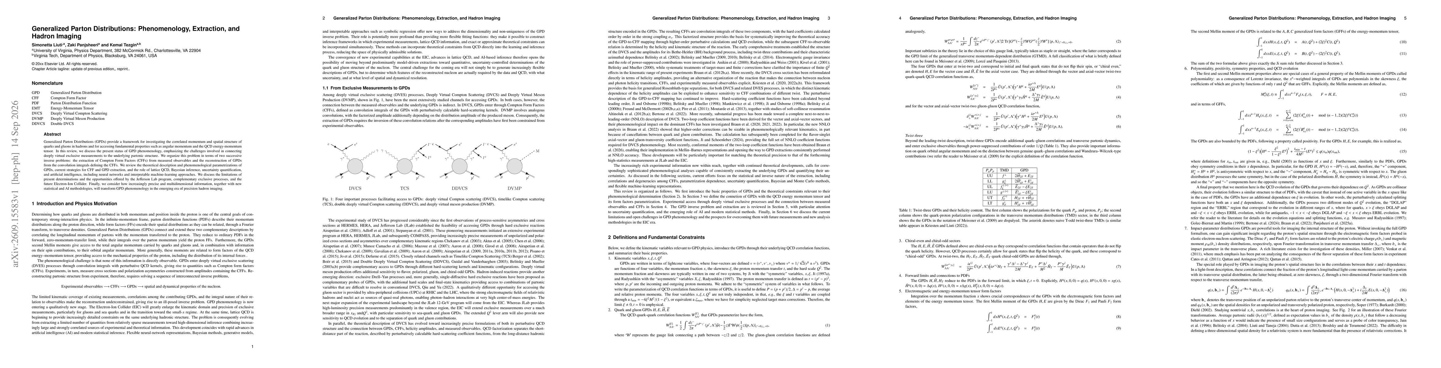 Thumbnail for Generalized Parton Distributions: Phenomenology, Extraction, and Hadron Imaging