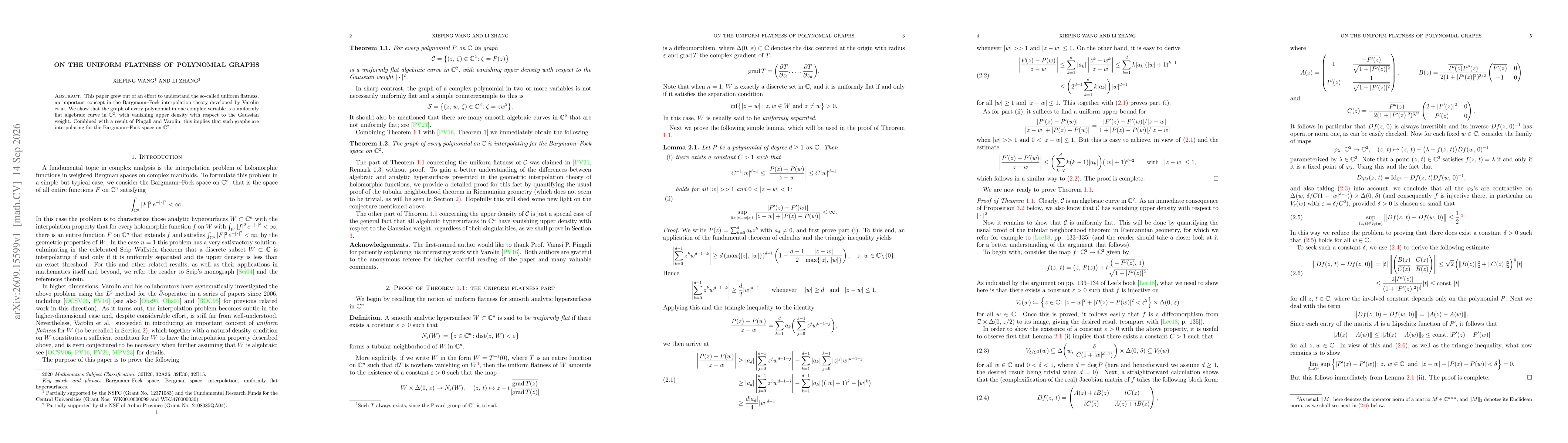 Thumbnail for On the uniform flatness of polynomial graphs