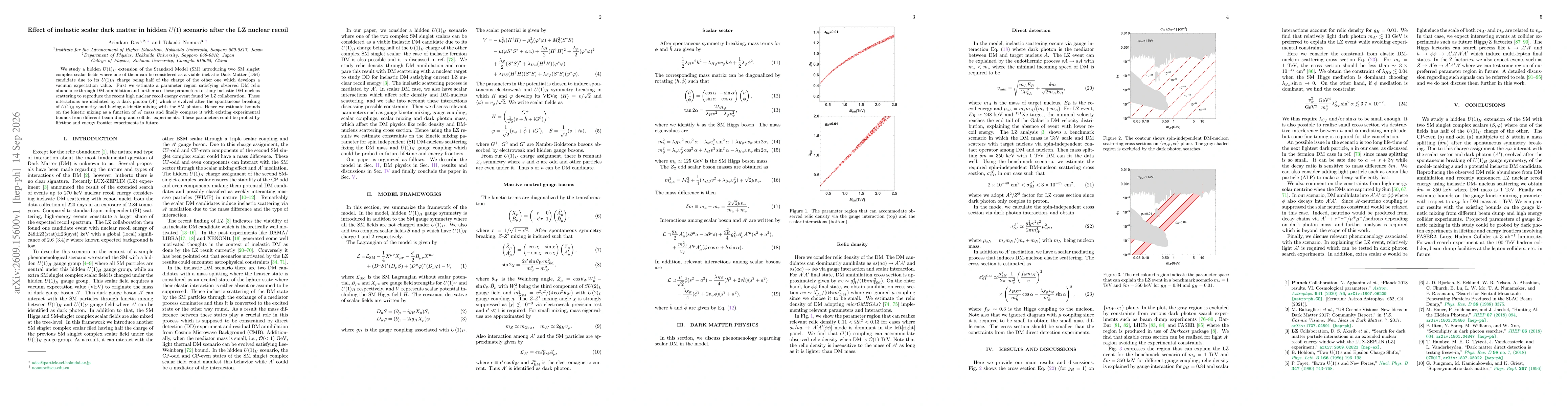 Thumbnail for Effect of inelastic scalar dark matter in hidden $U(1)$ scenario after the LZ nuclear recoil