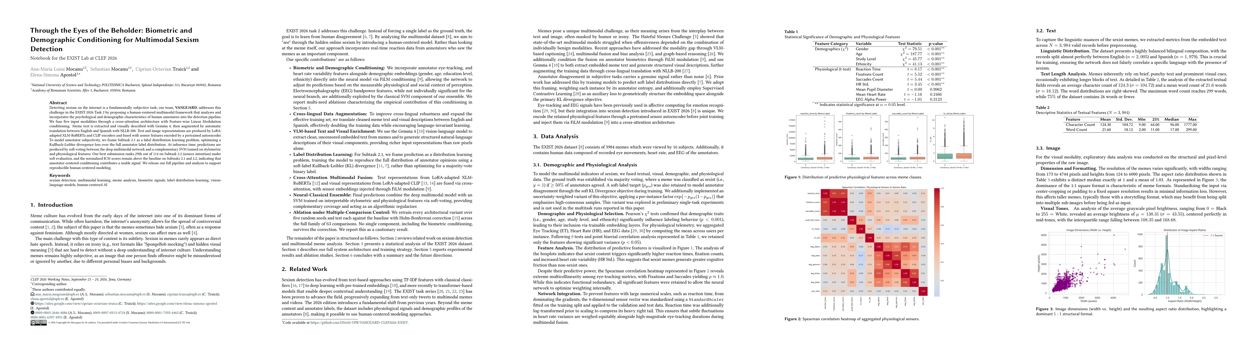 Thumbnail for Through the Eyes of the Beholder: Biometric and Demographic Conditioning for Multimodal Sexism Detection