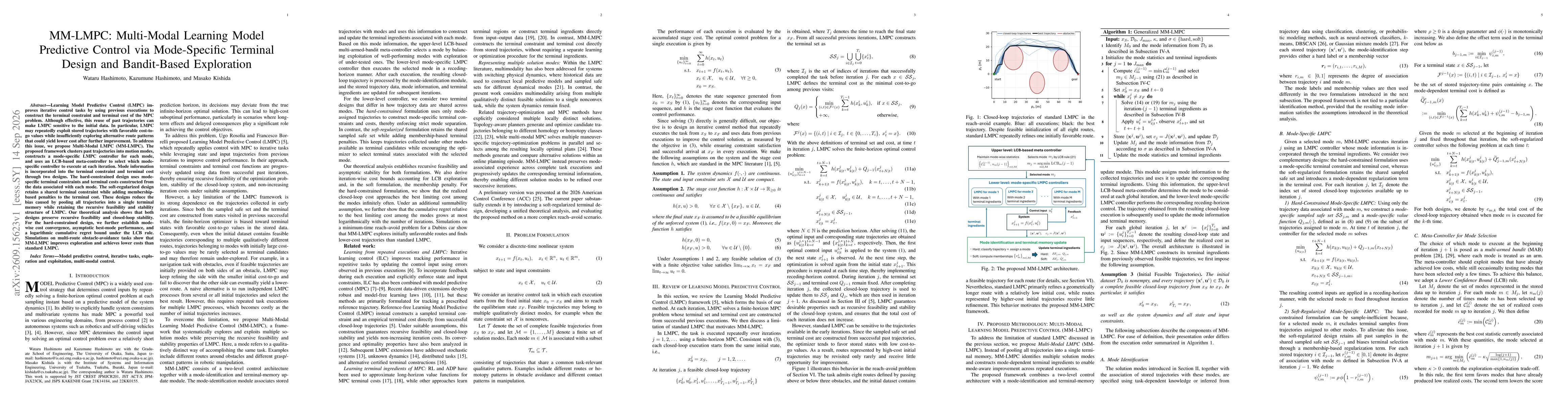 Thumbnail for MM-LMPC: Multi-Modal Learning Model Predictive Control via Mode-Specific Terminal Design and Bandit-Based Exploration