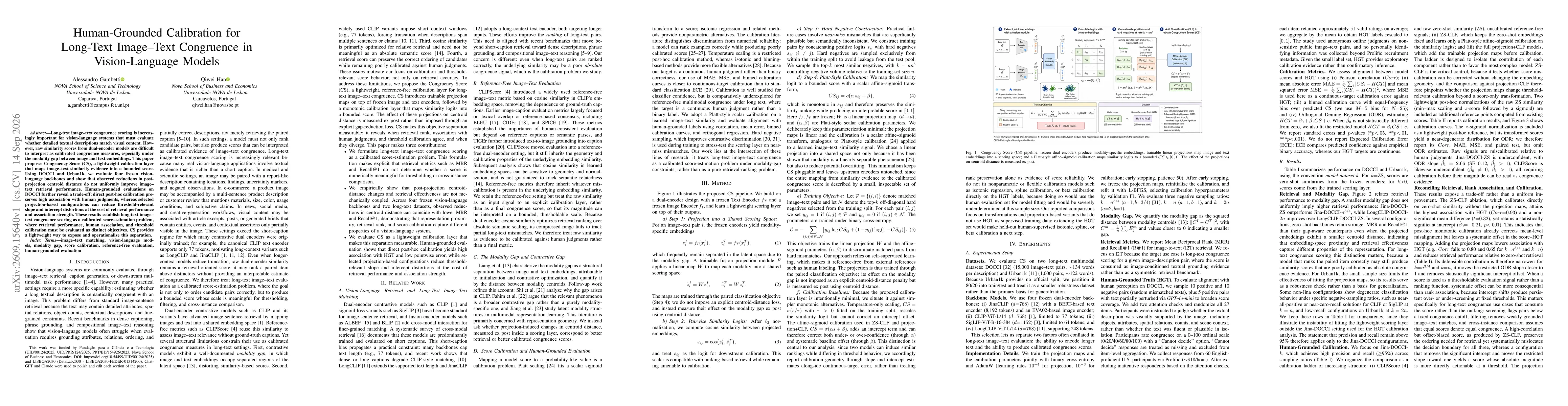 Thumbnail for Human-Grounded Calibration for Long-Text Image-Text Congruence in Vision-Language Models