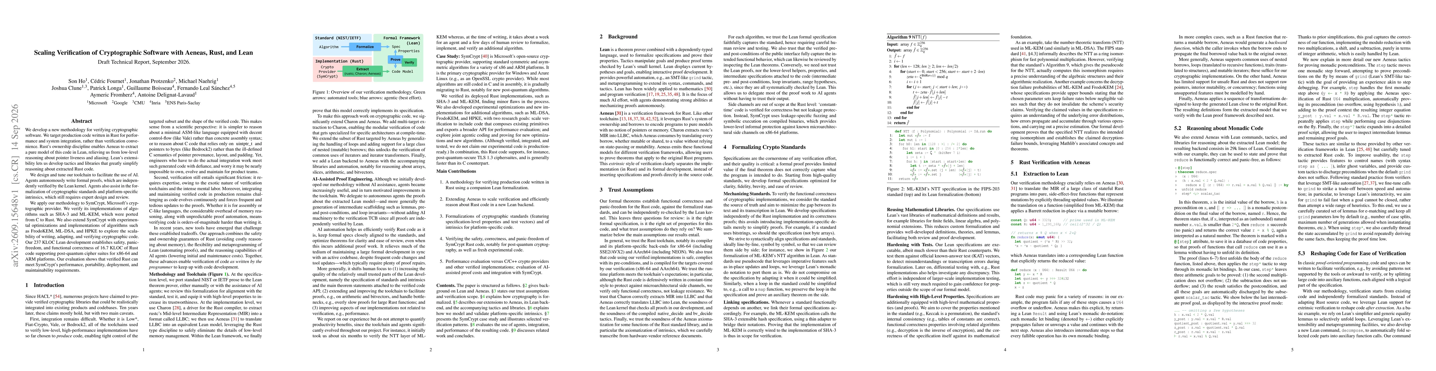 Thumbnail for Scaling Verification of Cryptographic Software with Aeneas, Rust, and Lean