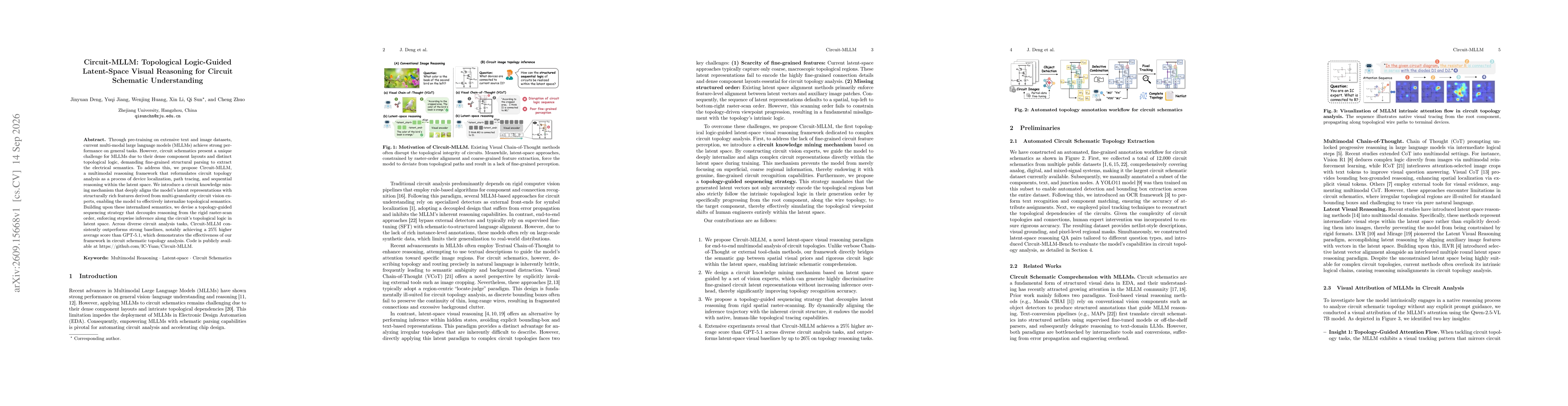 Thumbnail for Circuit-MLLM: Topological Logic-Guided Latent-Space Visual Reasoning for Circuit Schematic Understanding