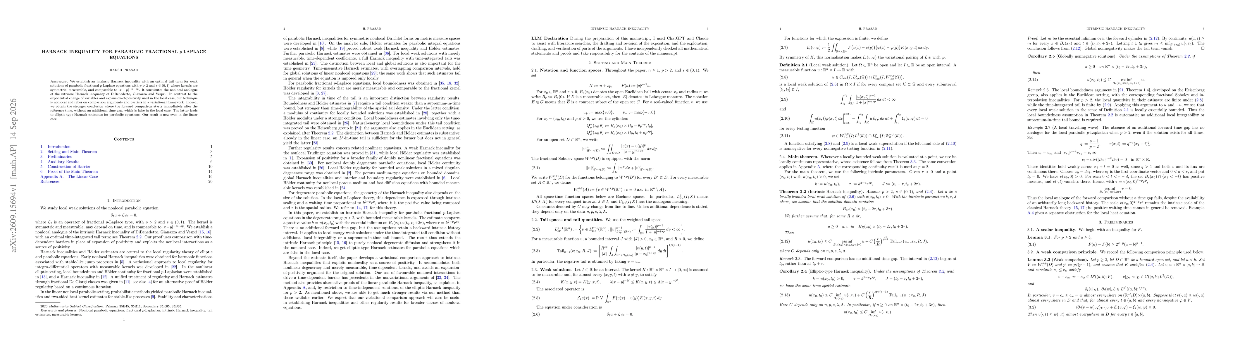 Thumbnail for Harnack Inequality for Parabolic Fractional $p$-Laplace Equations