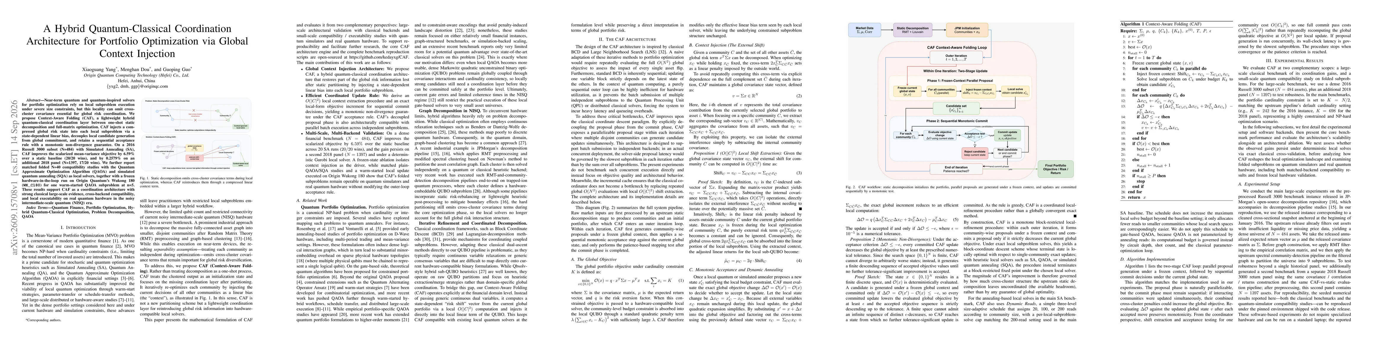 Thumbnail for A Hybrid Quantum-Classical Coordination Architecture for Portfolio Optimization via Global Context Injection