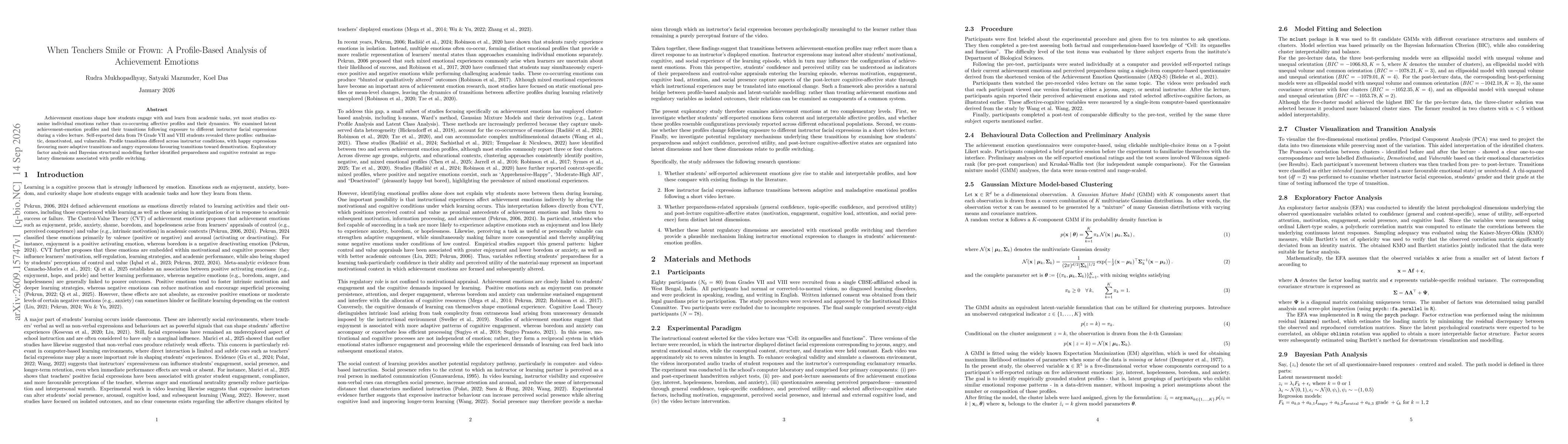 Thumbnail for When Teachers Smile or Frown: A Profile-Based Analysis of Achievement Emotions