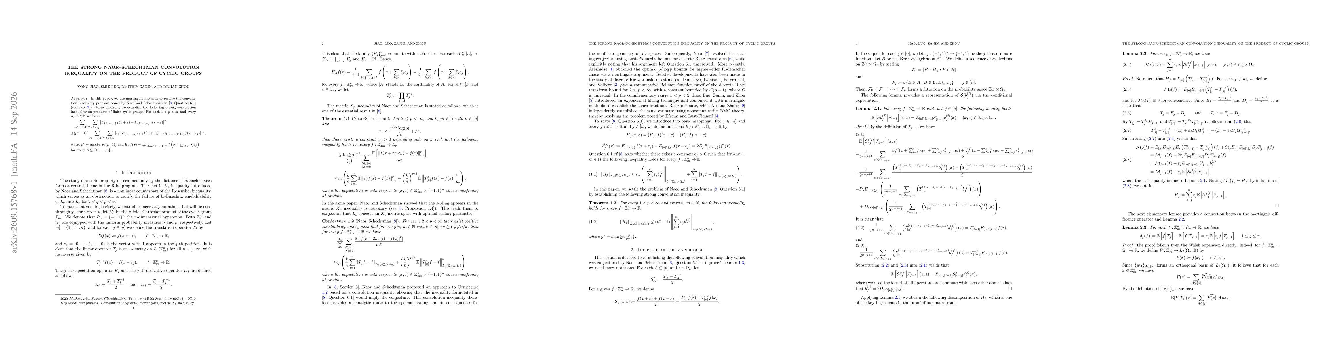 Thumbnail for The Strong Naor--Schechtman Convolution Inequality on the Product of Cyclic Groups