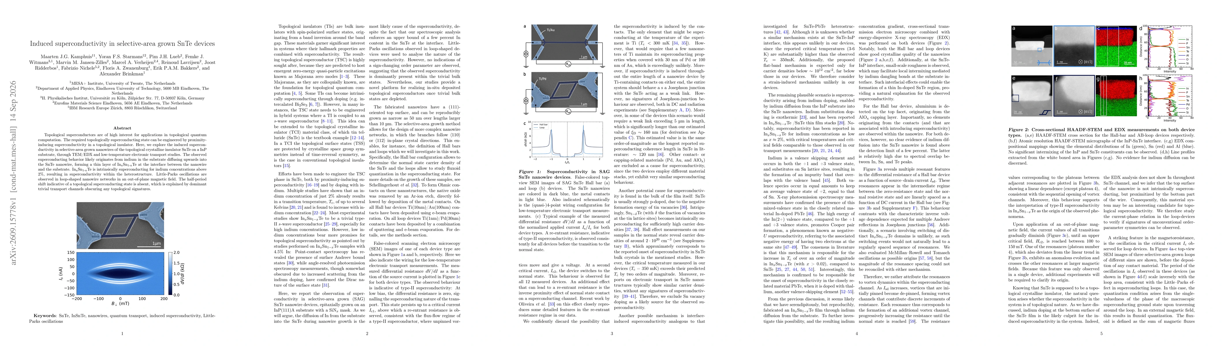 Thumbnail for Induced superconductivity in selective-area grown SnTe devices